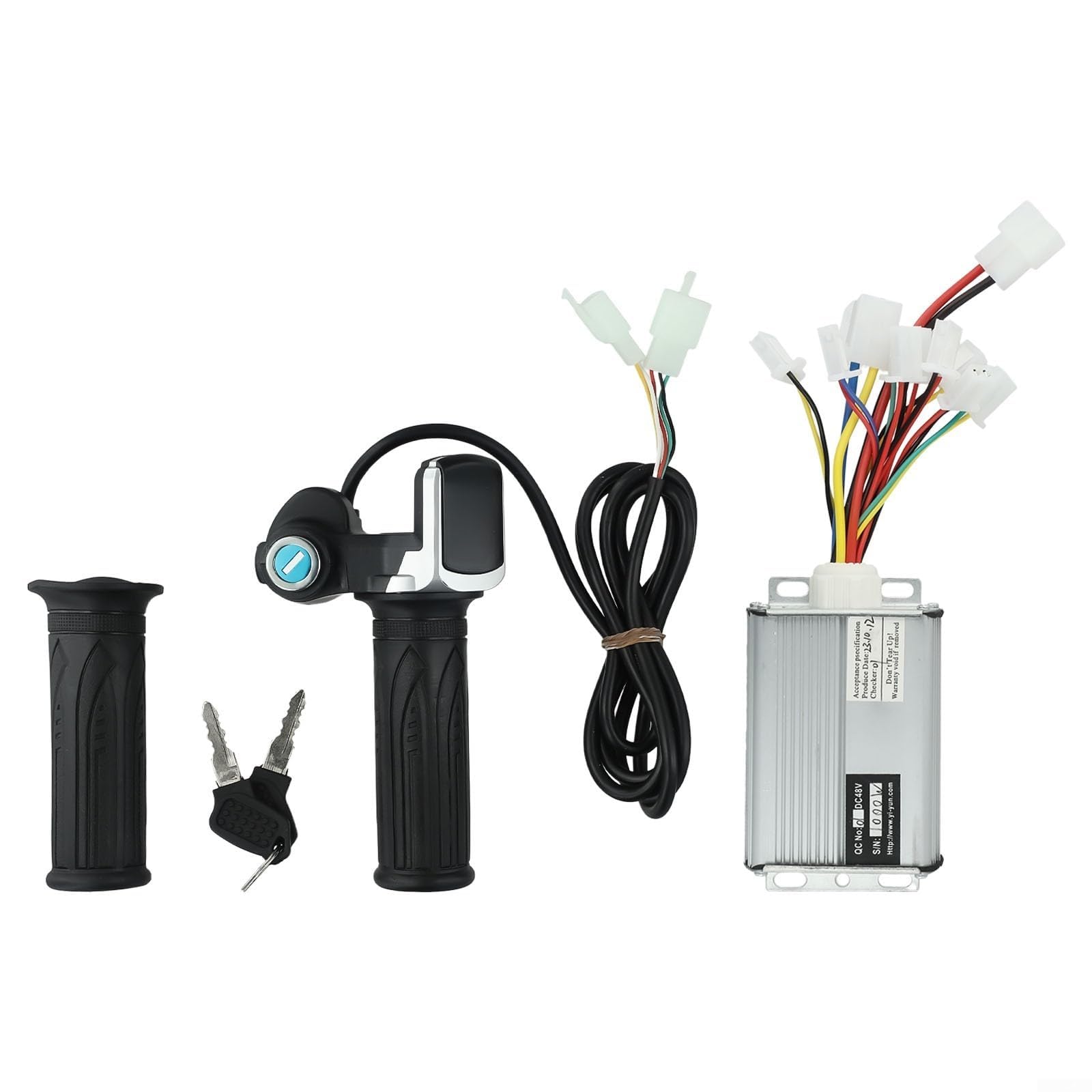 Kit di Regolatore di Velocità e Manopola Acceleratore Drhomeam 24-48V 250W-1000W, Regolatore di Velocità del Motore Spazzolato e Manopola Acceleratore con Chiave di Blocco per Bici Elettrica e Scooter