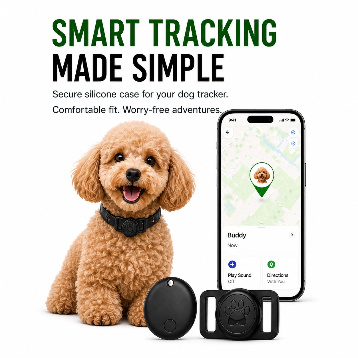 Pet Tracker,GPS Collar for Dogs (iOS Only) Smart tag,Waterproof Compatible with Apple Find My,No Monthly Fee,Advanced Tracking Solution Smart Collar for Pet Safety Ideal Small Large Dogs - image 2