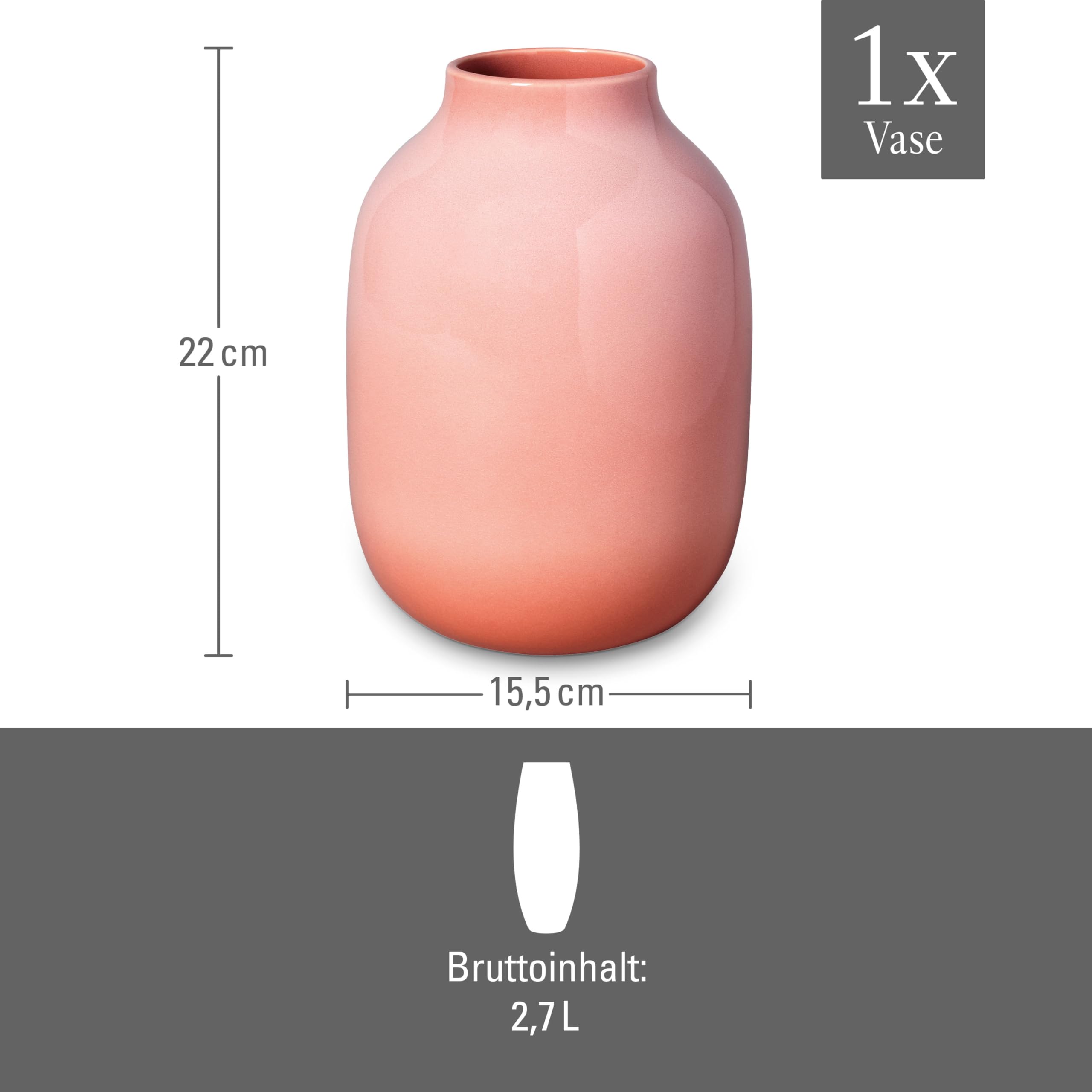 like. by Villeroy & Boch – Perlemor Home wazon Nek duży 15,5x15,5x22cm