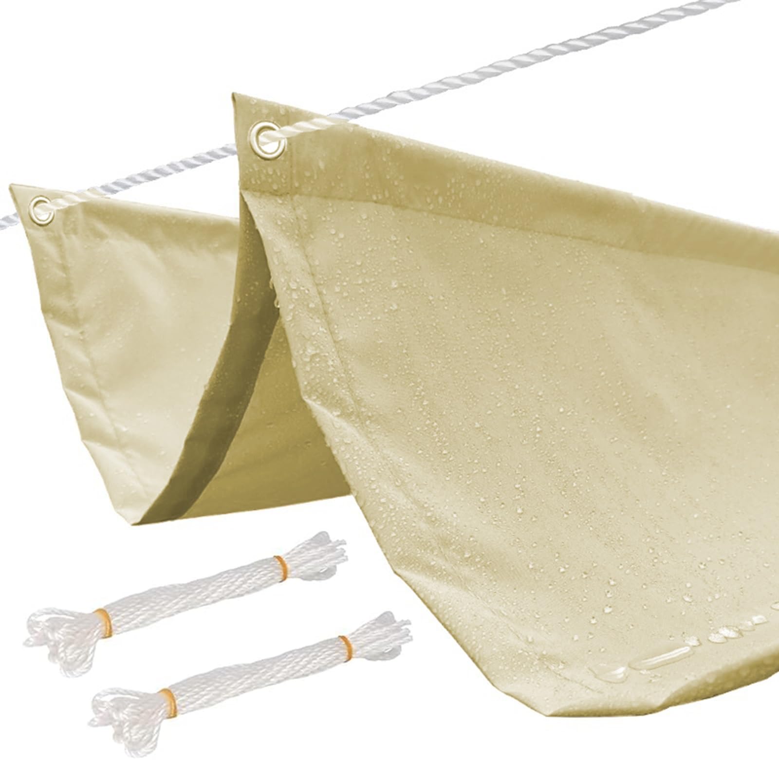WIGING Retractable Wave Sun Shade Sail, 95% Shading Rate Canopy Shade Cover With Mounting Kit, Outdoor Water Proof Rainproof UV Protection Pergola Cover(Off-white)