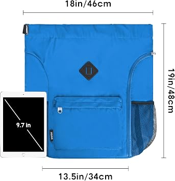 WANDF Drawstring Backpack Sports Gym Bag with Shoes Compartment, Water-Resistant String Backpack Cinch for Women Men