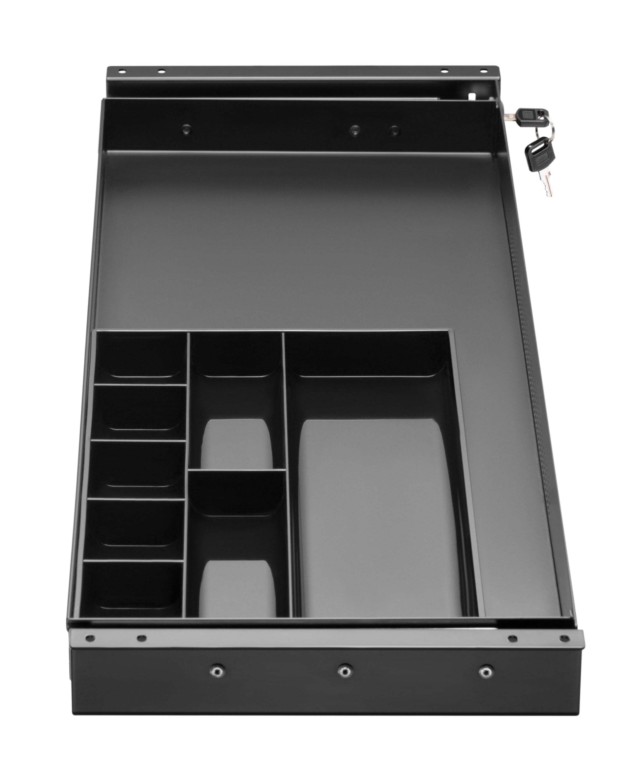 Under Desk Drawer – Tiroir sous bureau – tiroir de bureau verrouillable en métal – tiroir sous bureau avec jeu de clés – charge maximale 8 kg – dimensions : 74 x 25 x 5,8 cm – Worktrainer