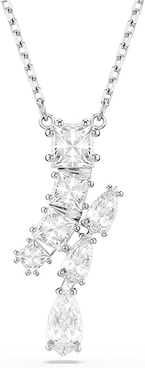 Swarovski Matrix Pendant, Mixed Cuts, Clear, Rhodium Finished