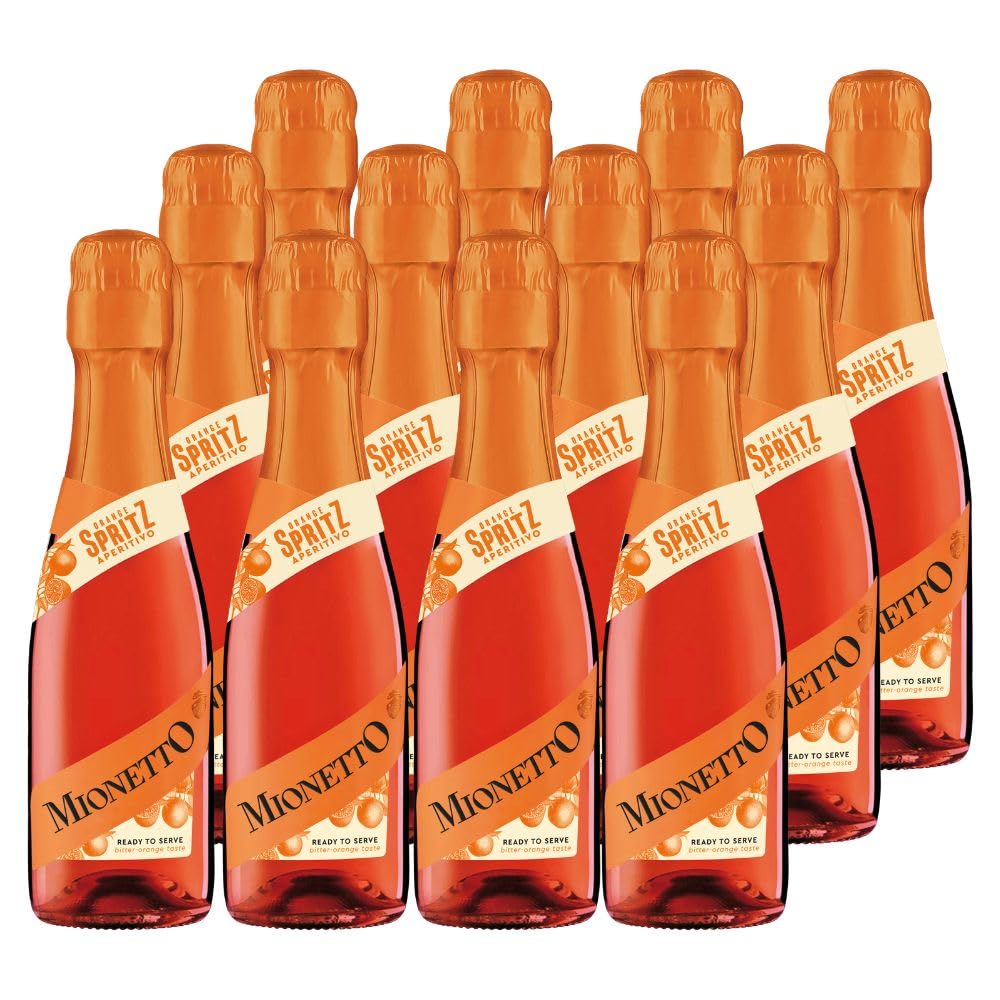 Mionetto Orange Spritz Aperitivo Ready to Serve 12x0,2 l – Fertig gemixter Spritz Cocktail mit 5,9% vol – Ready to Drink Aperitif mit Bitterorange – To Go Format