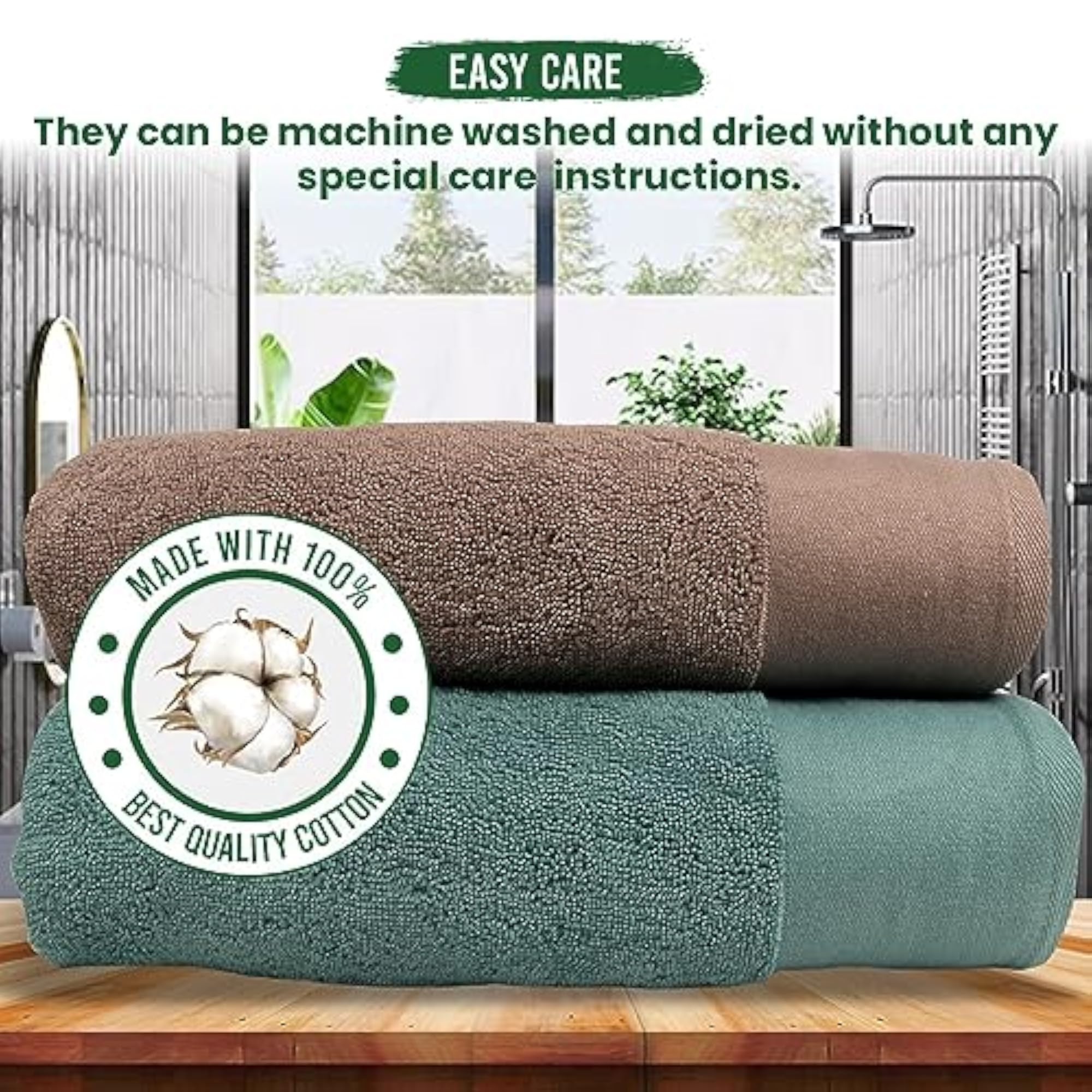 100% Cotton Martin Bath Towels, Quick Dry and Ultra Soft