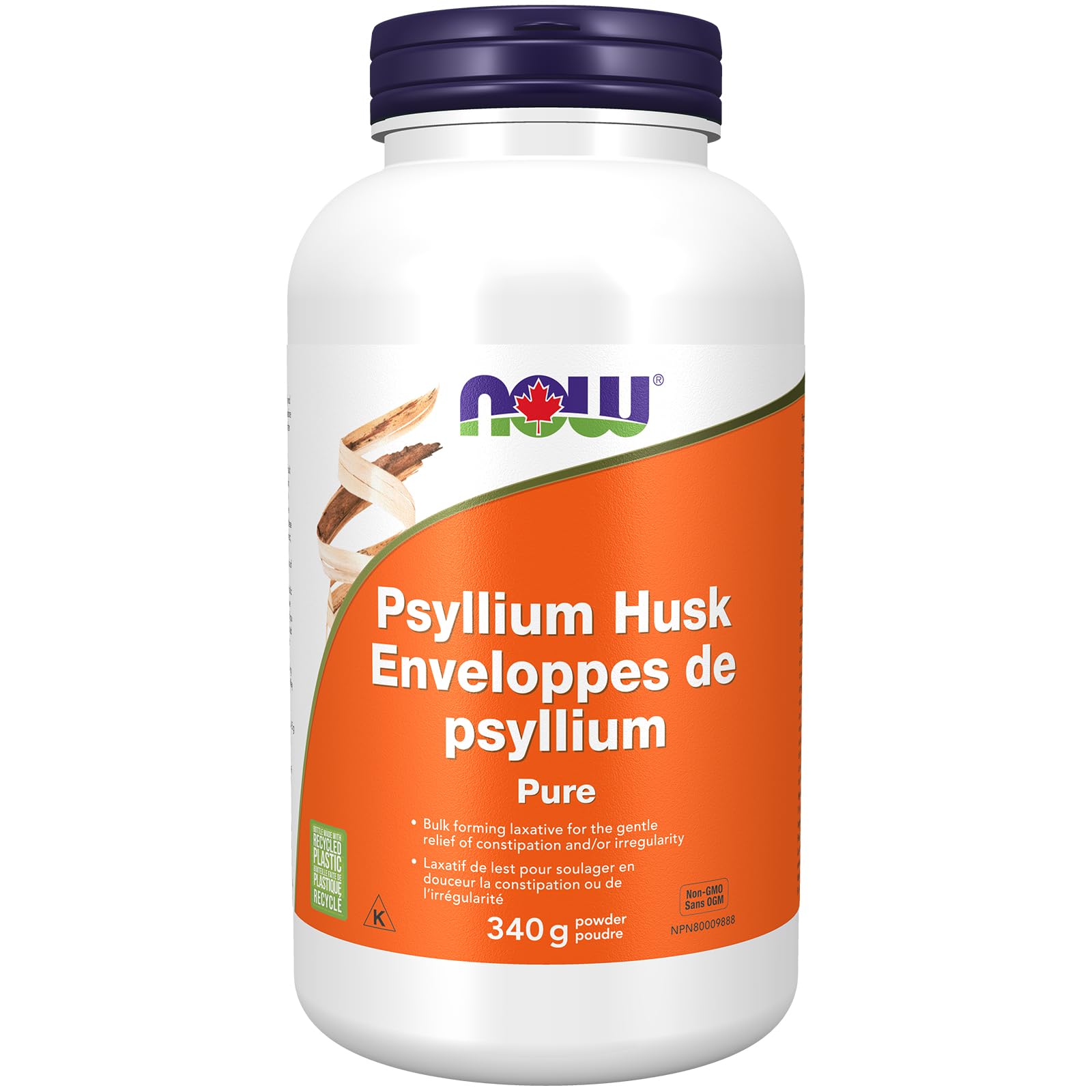 NOW Foods Supplements, Psyllium Husk Powder, Non-GMO Project Verified, Soluble Fiber, 12-Ounce