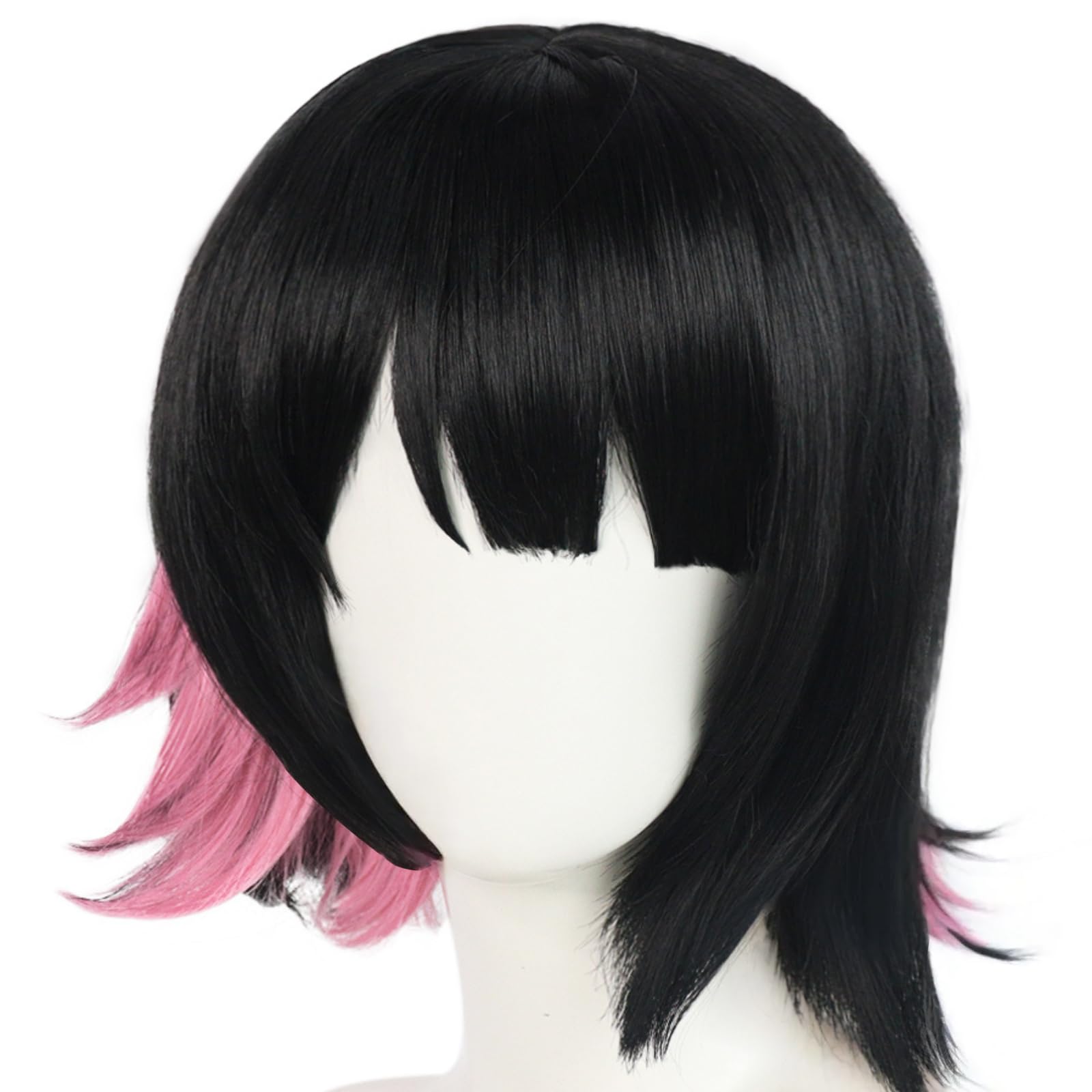 IMEYLE Ellen Joe Wig Cosplay Short Black and Red Wig for Women Cosplay Wig for Anime Show for Halloween Costume Cosplay Beautiful Outfit for Christmas Party Synthetic Wig+Wig Cap ﻿