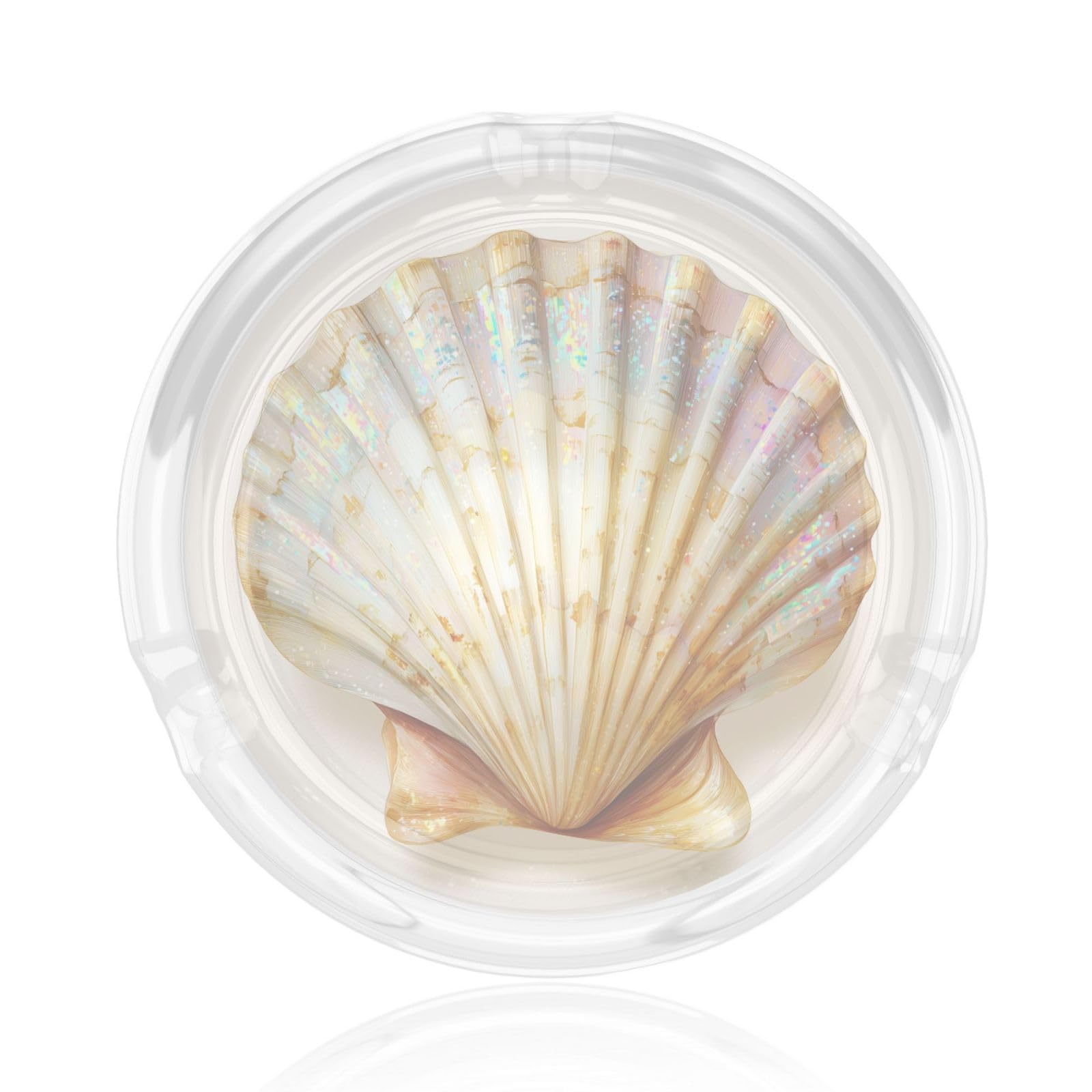 Watercolor A Smooth Oval Sea Shell Glass Ashtray For Cigarettes Ash Trays Case For Home Office Decor