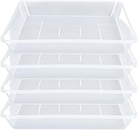 Vista 7 de Paquete de 4 platillos cuadrados para plantas de 18 pulgadas, platillo de plástico duradero, platillos resistentes para macetas, macetas