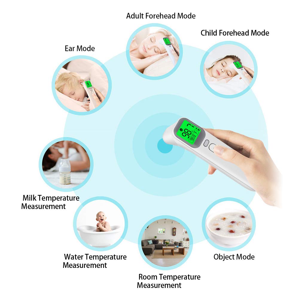 Gеt Dіѕсоunt оƒƒеr Infrared Forehead Thermometer Non-Contact Digital Thermometer for Adults with Instant Accurate Reading Ear Thermometer for Kids Alarm and Memory Function Baby Fever Check Thermometer