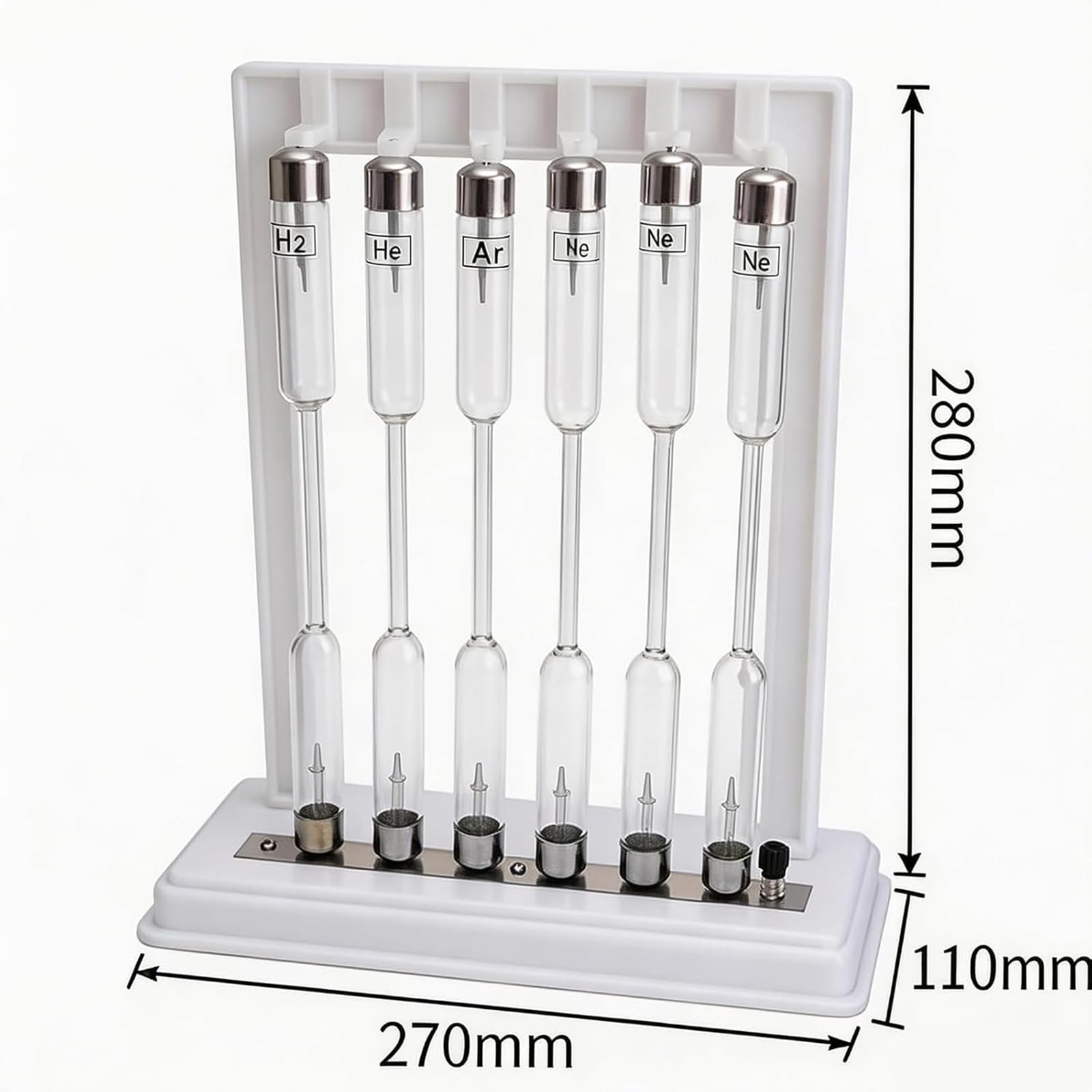 Tubo scientifico a scarica di Gas con Supporto sperimentale | Set di Tubi Luminosi A Gas Nobile, include He, Ne, Ar, H2, N2, Hg, per l'educazione alla fisica e alla chimica