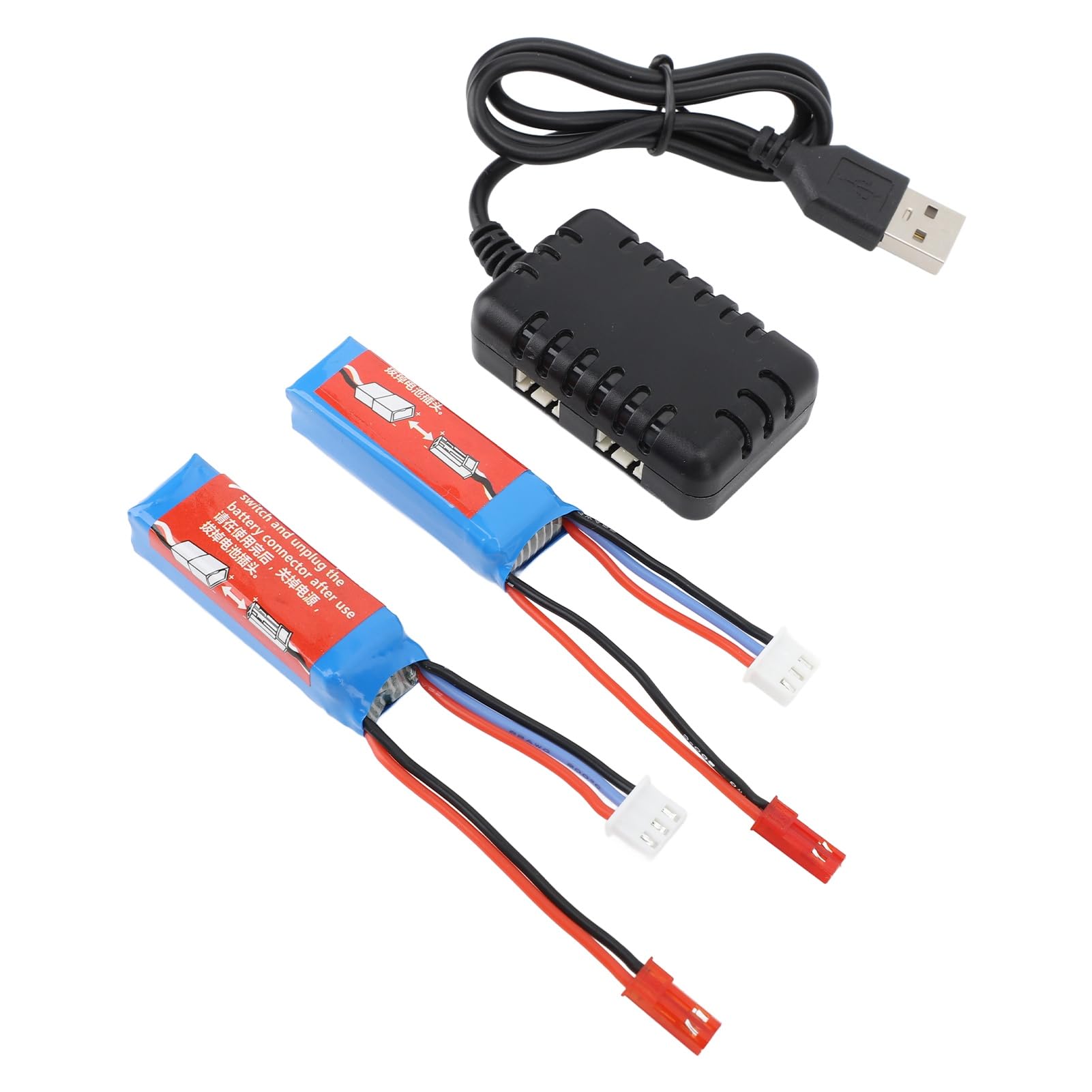 Chargeur de Batterie de Voiture RC 7,4 V 400 MAh, Kit de Charge Rapide Haute capacité pour K969 K989 284010, Prise de Sortie JST Sécurisée, adapté aux Amateurs et aux Passionnés