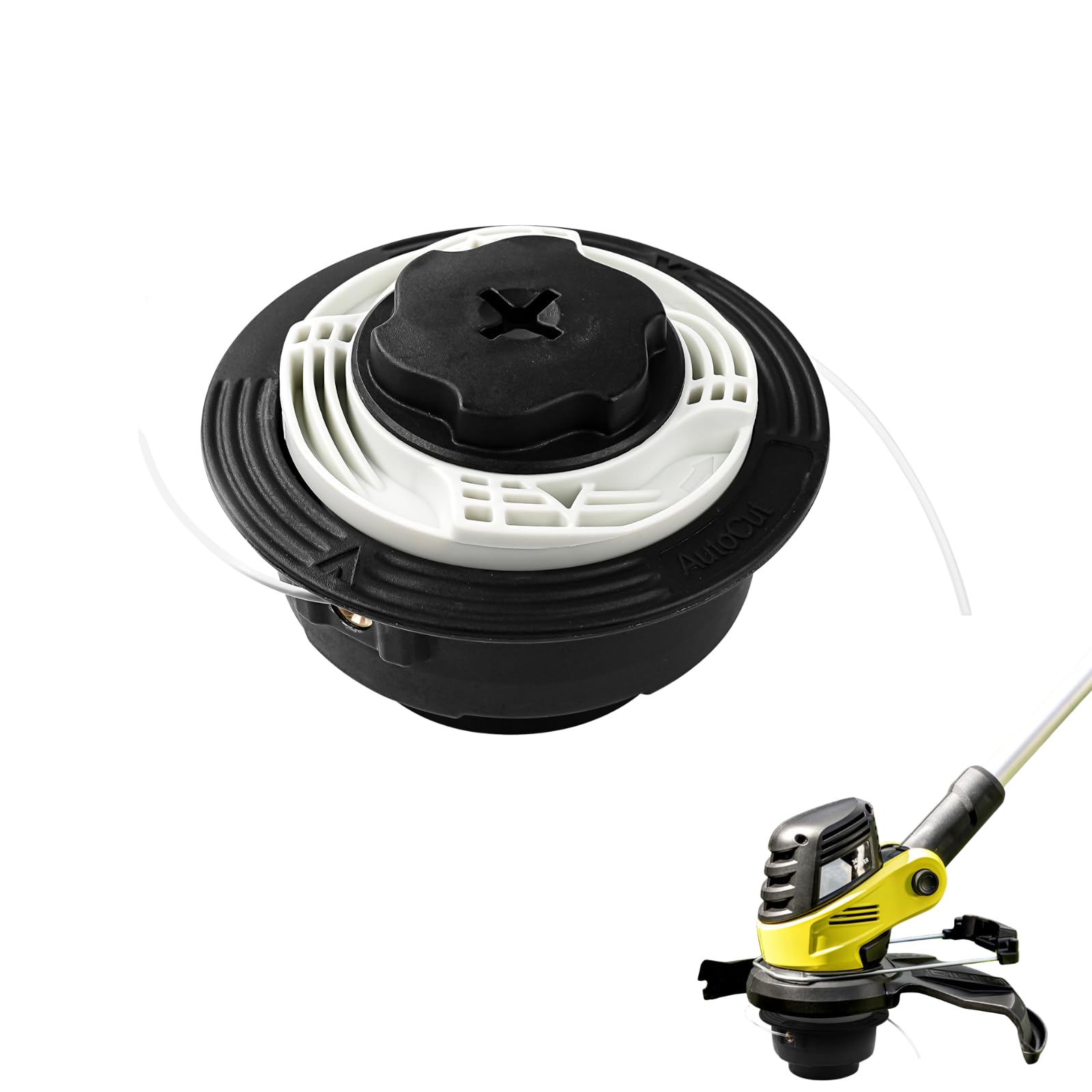 Cabezal de repuesto para cortacésped C6-2 M8x1.25 para Stihl FS38 FS40 FS45 FS50 FSE60 FSE71 FSE81, fácil de instalar, no requiere desmontaje, cabezal de recortadora resistente al desgaste