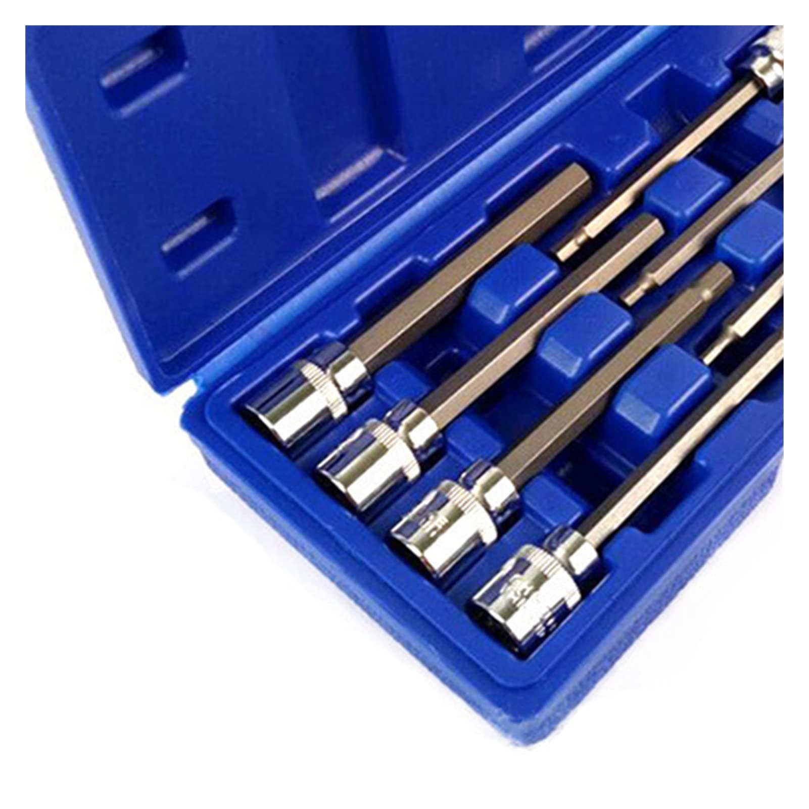 7pc / Pack 3mm-10mm Presa Extra Lungo Set Presa in Acciaio Vanadio Adatper Adatper for Coppia Socket Wrench Hex Allen Cacciavite a brugola Bit Set