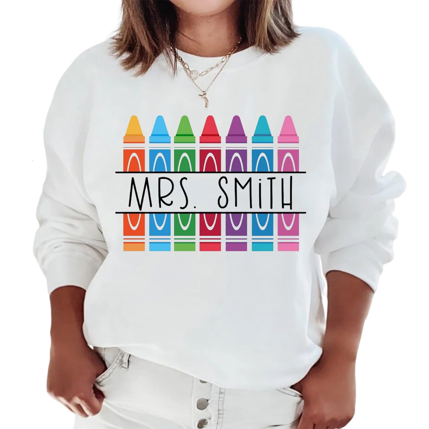 Amazon.com: Personalized Crayon Name Sweatshirt, Teacher Sweatshirts For Women  Personalized, Personalized Teacher Sweatshirts For Women, Personalized  Shirts For Teachers, Teacher Shirt Personalized With Name : Clothing, Shoes  u0026 Jewelry