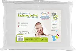 Travesseiro Favinhos Baby Antissufocante Lavável Revestimento Fibrasca Branco 30x40 cm