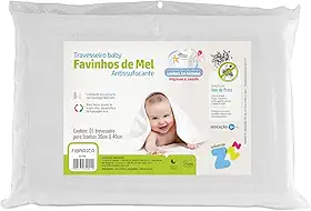 Travesseiro Favinhos Baby Antissufocante Lavável Revestimento Fibrasca Branco 30x40 cm