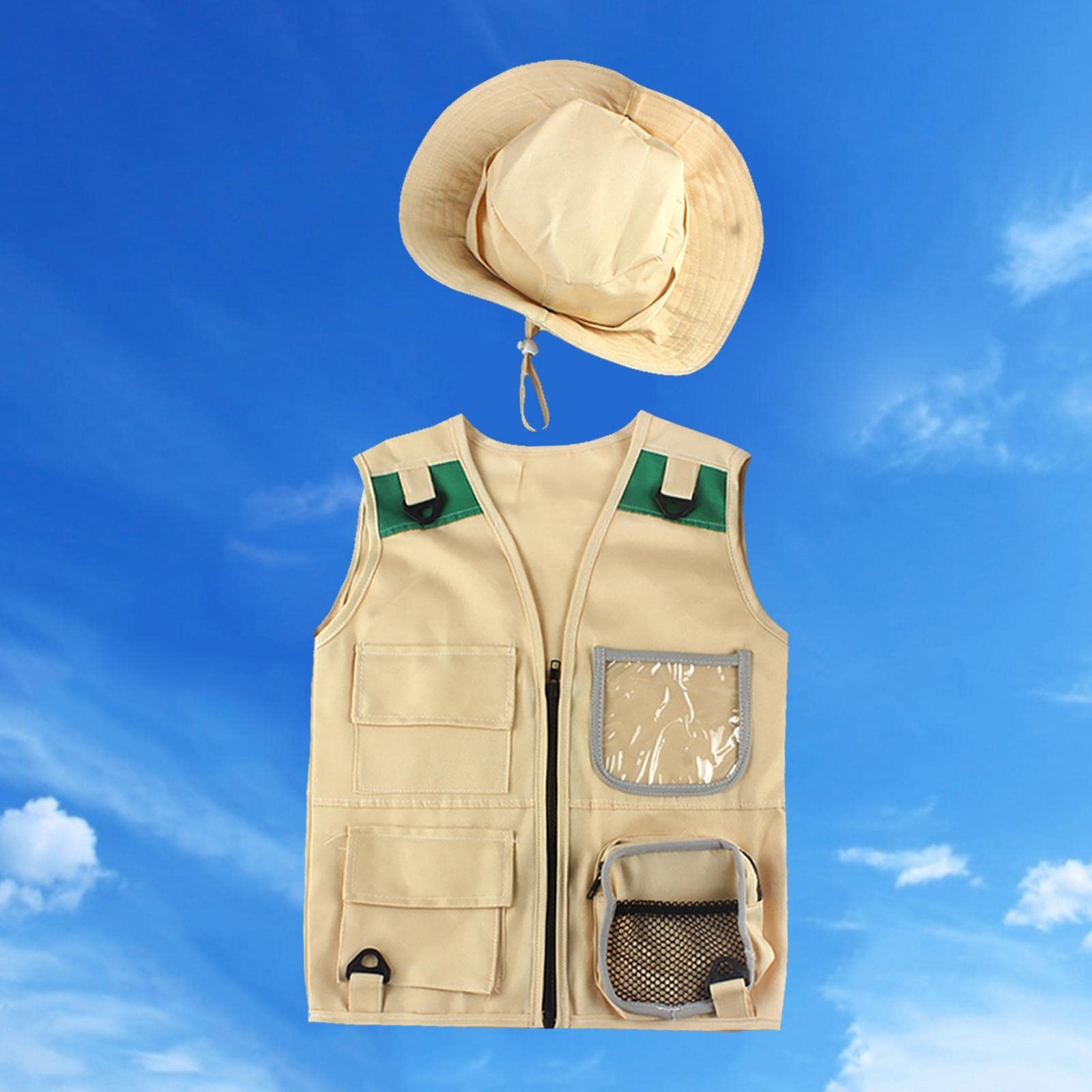 Gilet cargo e cappello per bambini escursionismo attività all'aperto 4-6 anni unisex