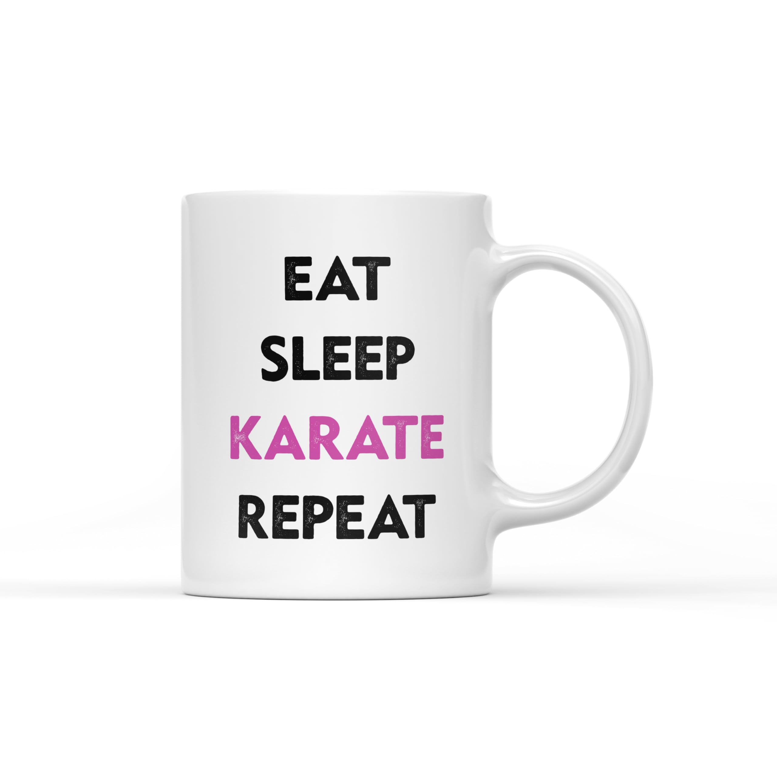 DV DESIGN 1 x Eat Sleep Karate Repeat Mug - Pink Martial Arts Japan Sports Men's Women's Cup #71155, Multi