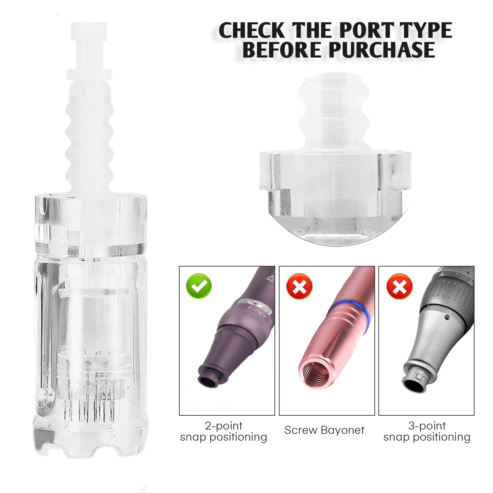 Agujas dermapen 12 puntas Microneedling Cartuchos de Repuesto para Derma Pen Dr.pen Ultima A6/A10, Puntas Derma Roller, Ranura para Bayoneta, 10 Unids