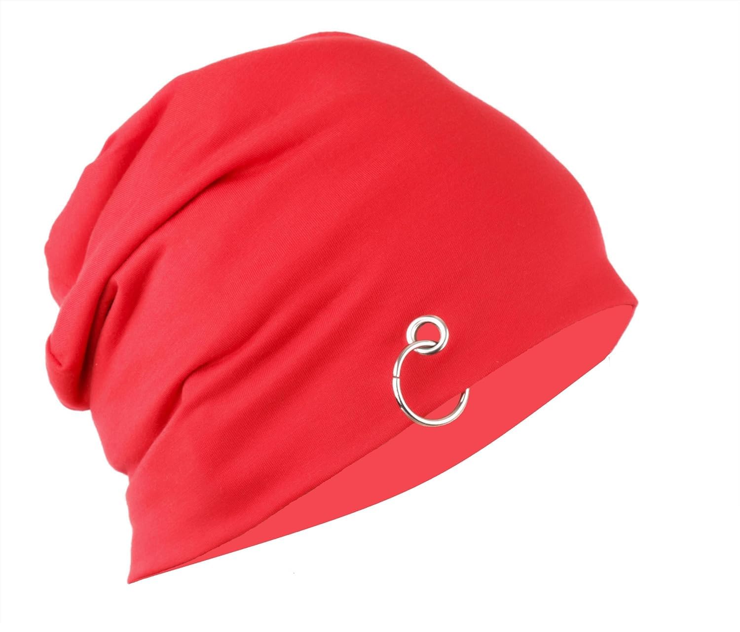 Red Slouch Beanie Cotton Cap Ring Cap Unisex Cap for Summers Winters-image-29