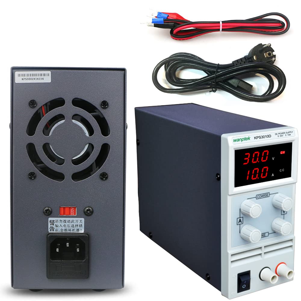 Laboratoriumvoeding Schakelvoeding Laboratoriumnetwerk KPS3010D Gestabiliseerd voeding Schakel-DC-stroomvoorziening voor laboratorium met nauwkeurige weergave | 0-30V, 0-10A | Compact en Efficiënt