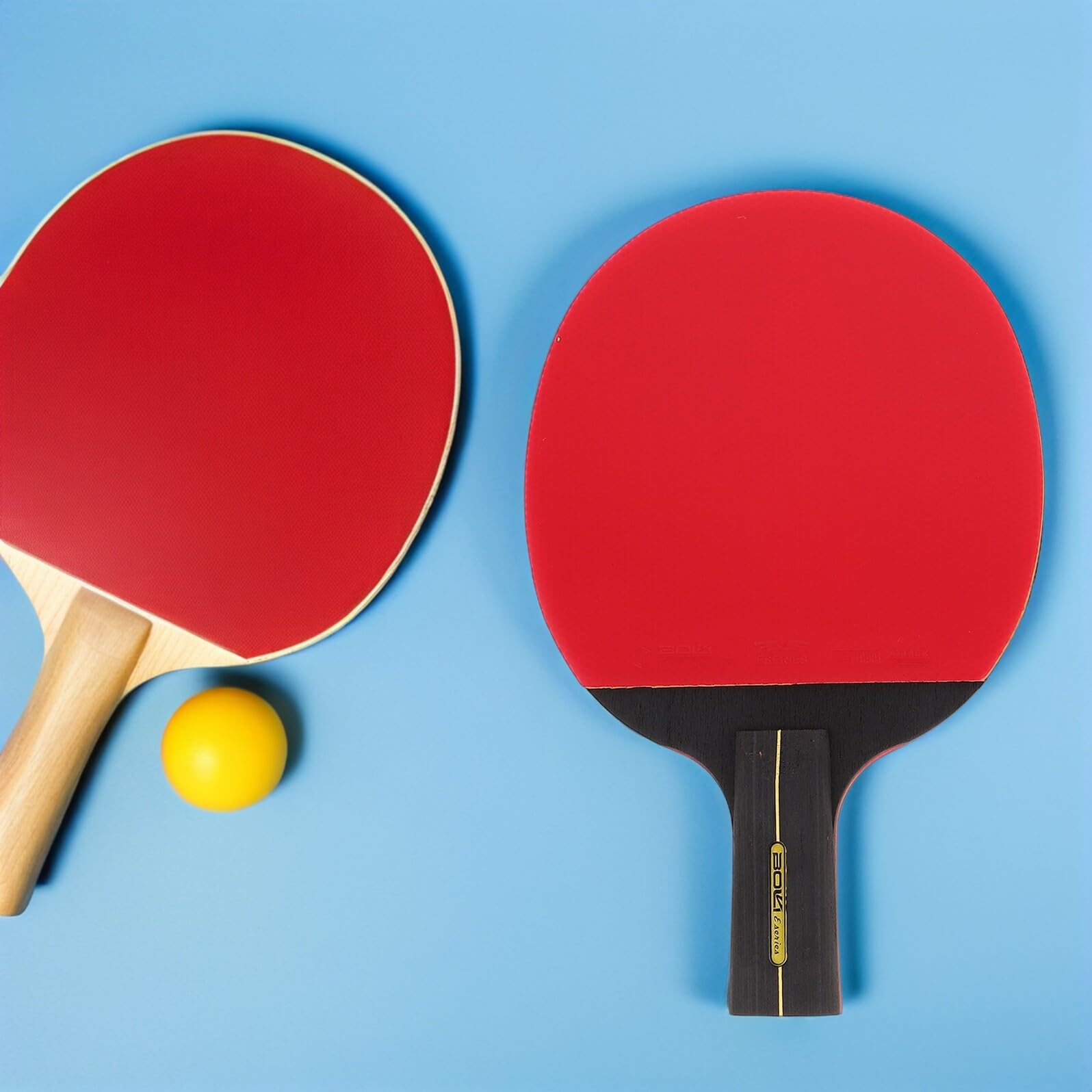 Set Racchette da Tennis da Tavolo in Legno con Manico lungo e Corto Kit Portatile con 3 Palline per Allenamento Studenti Attrezzatura Sportiva Indoor e Outdoor per Famiglia e