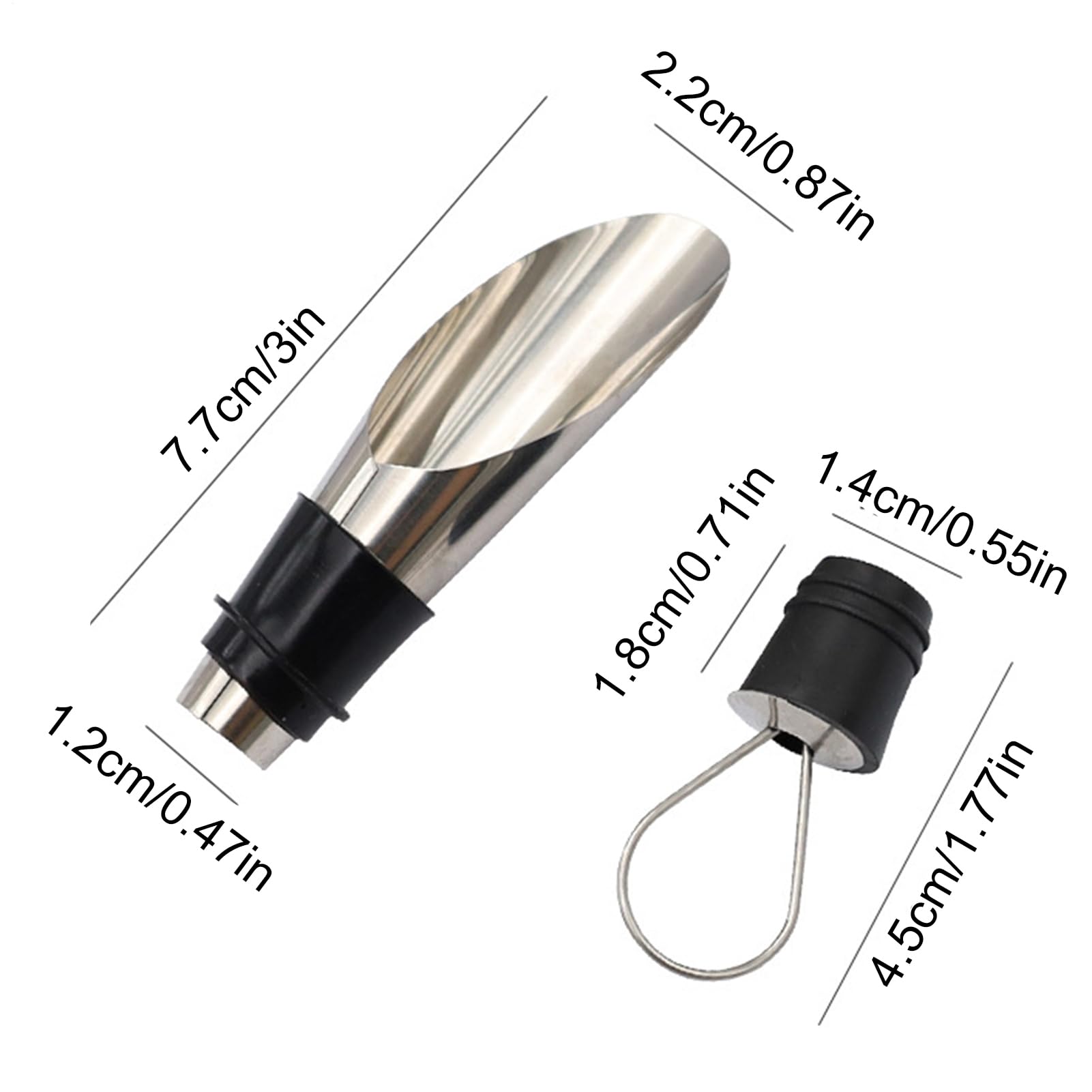 Stainless Wine Stopper Pourer – 2 Pack Bottle Disc Set, Easy Flow Beverage Tool, Leak Resistant Seal | Cocktail Wine Bar Accessories For Home Entertaining Dinner Parties Kitchen Drinks Use