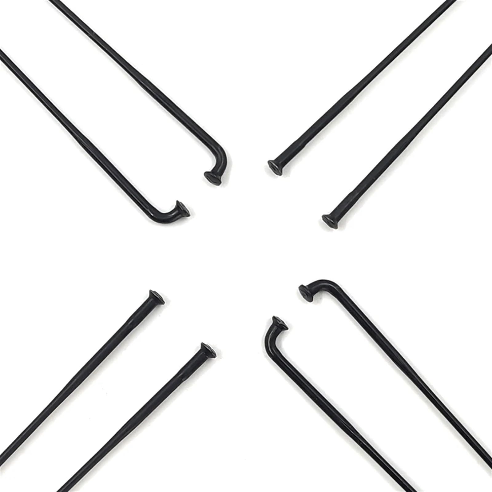 Fahrradspeichen Leichte, dreifach konifizierte Speichen, 14 G, 2,0 mm, Edelstahl, J-Biegung oder gerader Zug, Racing, Rennrad, Strahlen, Schwarz(Straight Pull 64PCS)