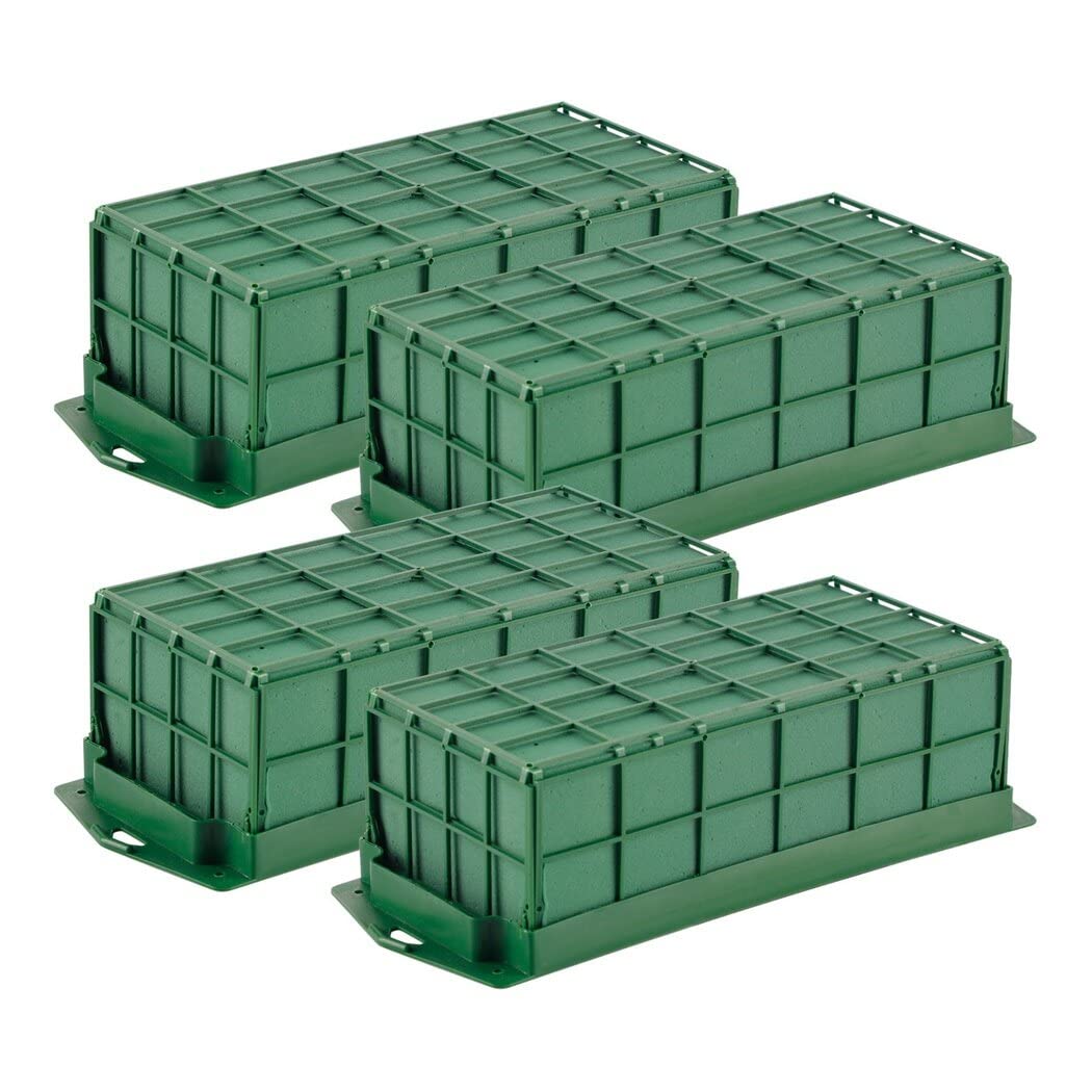 SWEWARM 4 Pcs Floral Foam Cages, Foam Holder with Plastic Frame, Floral Foam Holders for Fresh Flower & Artificial Flower Arrangement, Party Wedding Dinner Decor