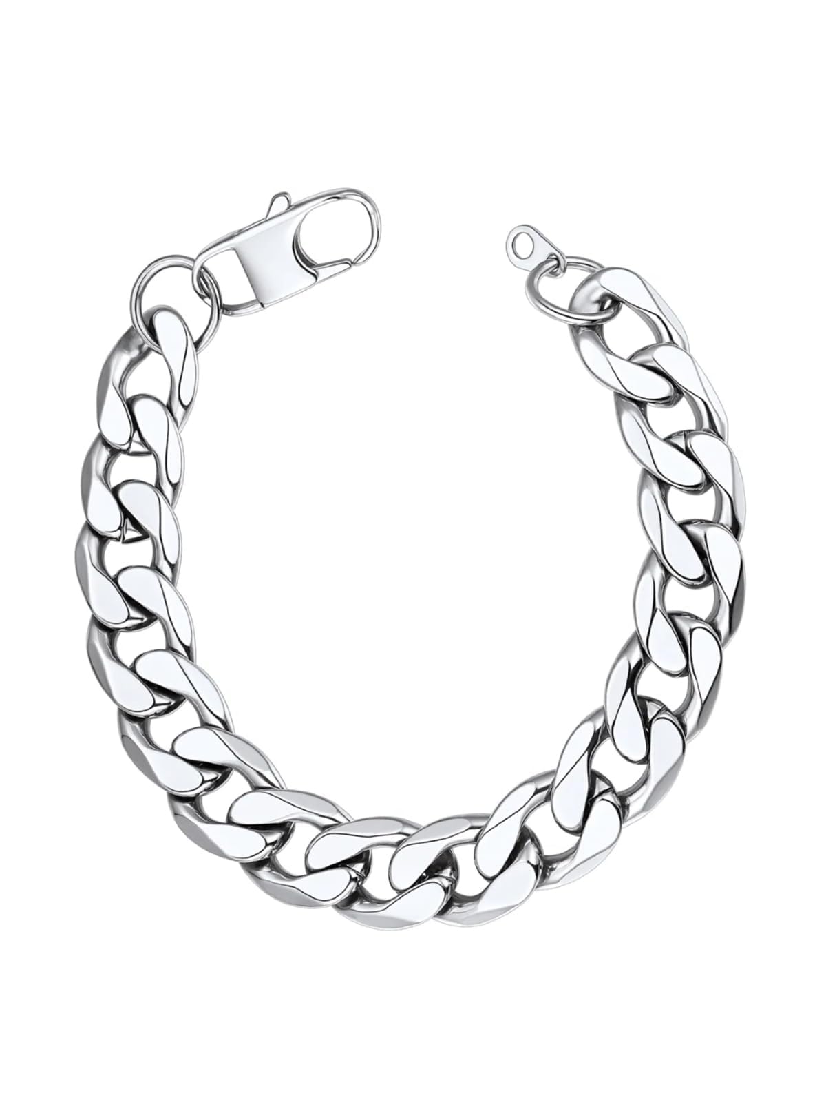 ChainsHouse Pulseras de Cadenas Cubanas para Hombres Mujeres, 19cm 21cm 23cm Largo, Color Plata/Oro, Incluye Joyero Recycled Claim Standard 100