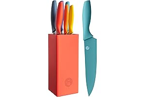 MasterChef Colourful Knife Set with 6 Extra Sharp and Durable Blades