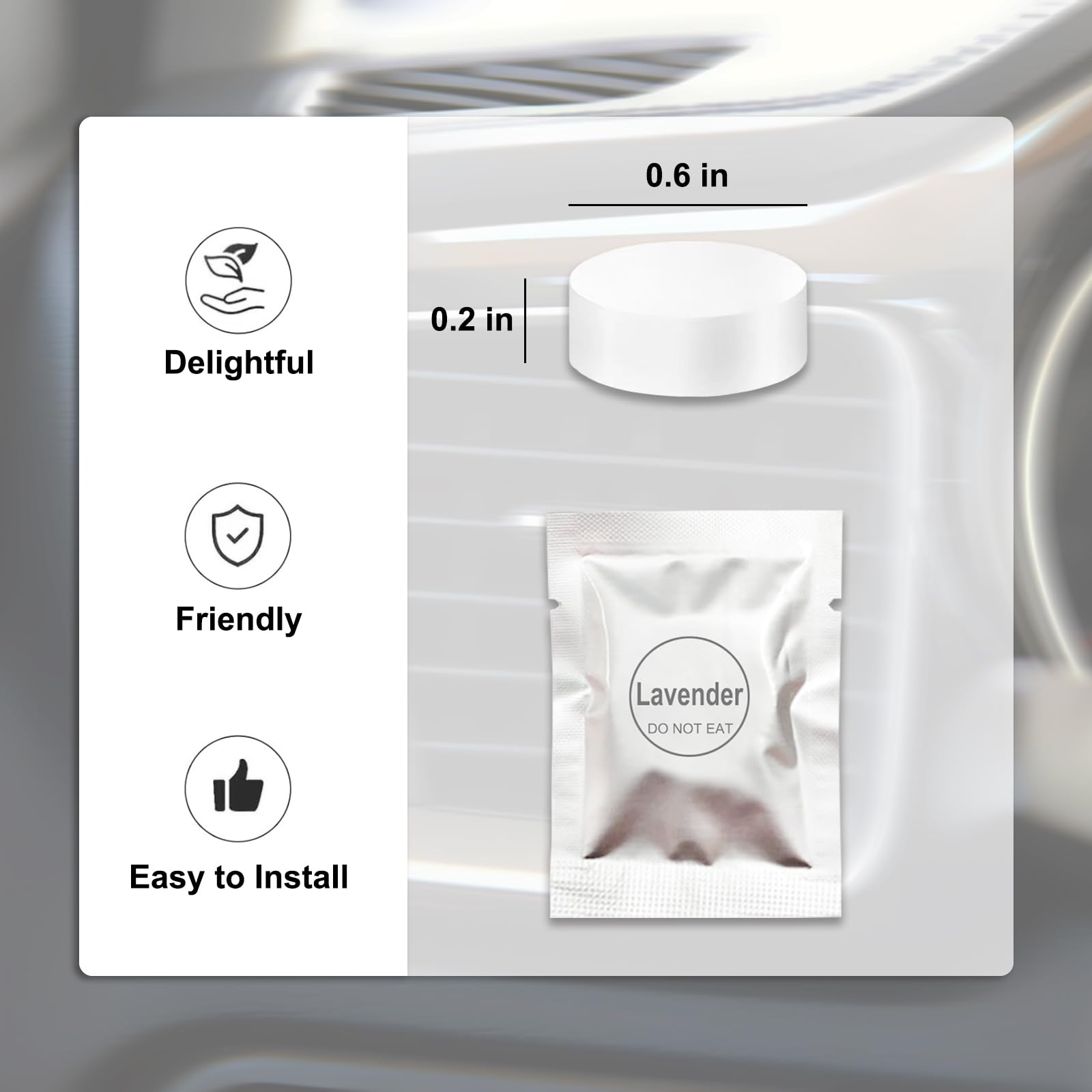 24 Pack Cinnamon & Jasmine Car Air Freshener Refills, Car Air Vent Clip Freshener Replacement Pads, Solid Fragrance Scent Refill Tablets: Lavender