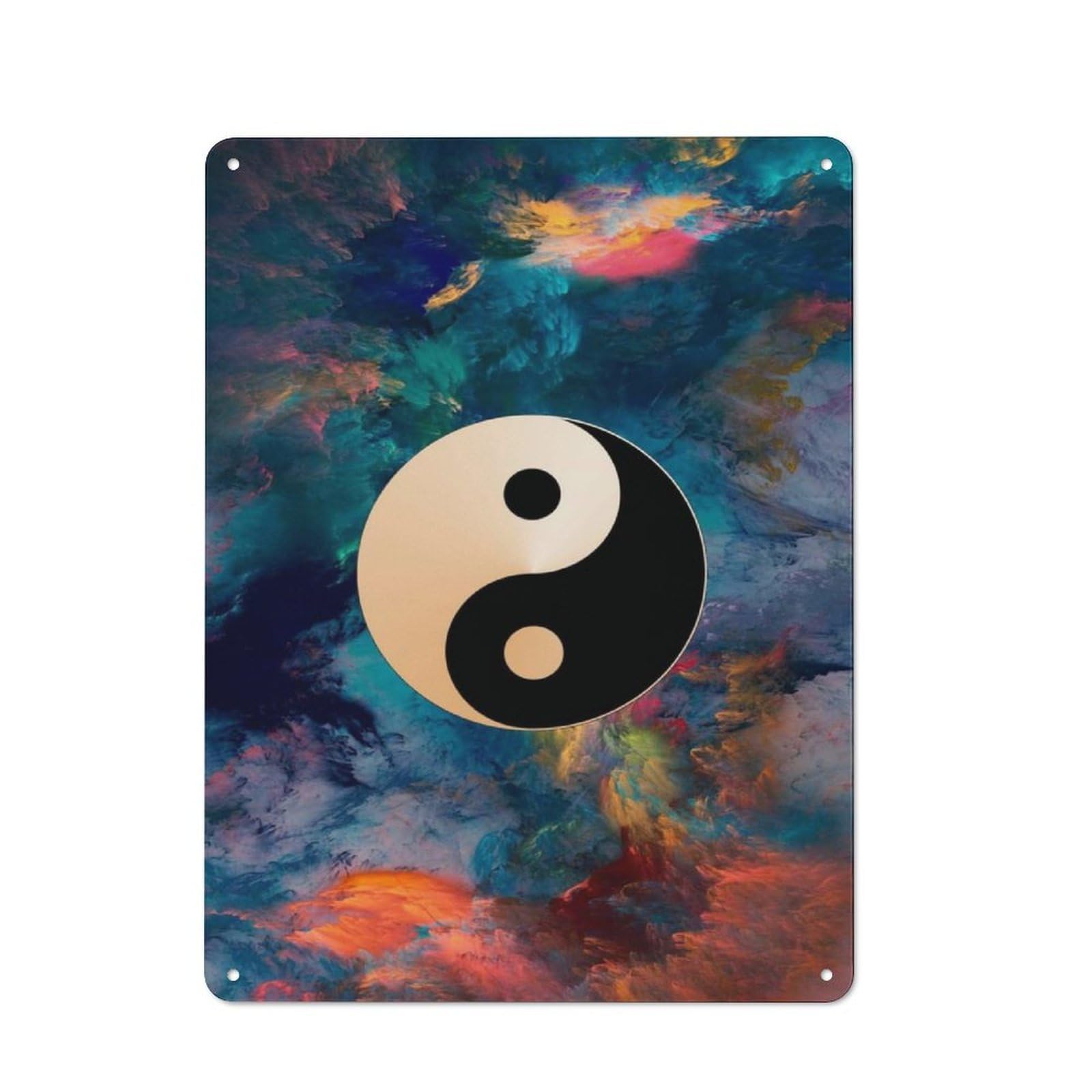 Junmoney Yinyang Spirit Vintage Tin Sign 40X30cm Featuring For Workshop Wall, Gift For Metal Sign Collectors During The Christmas Season