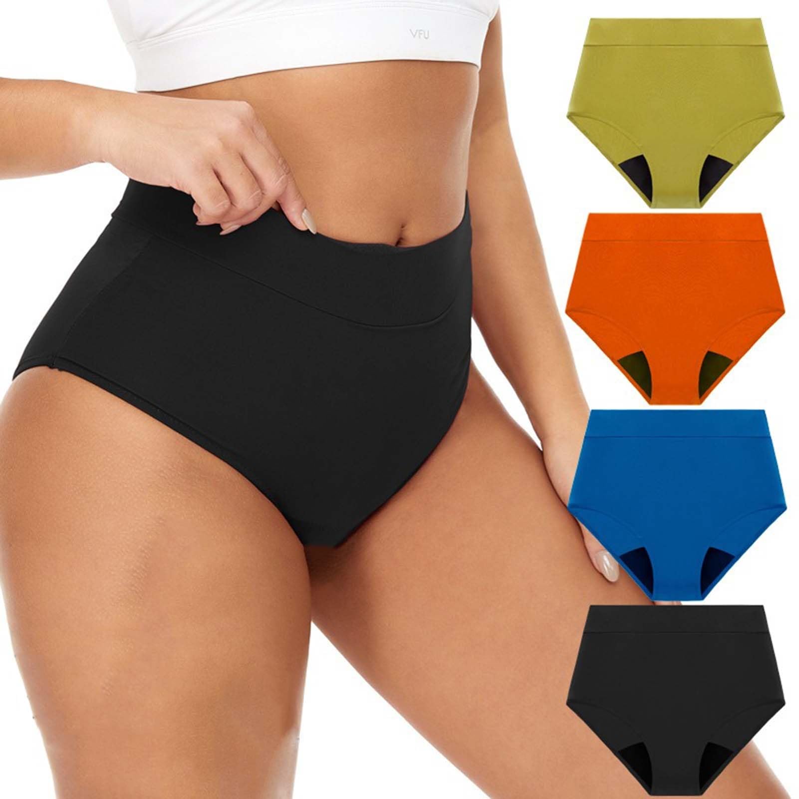 Bragas Menstruales Flujo Abundante,4 Capas de Prueba de Fugas Bragas Incontinencia,Bragas Postparto Mujer,Pack de 4