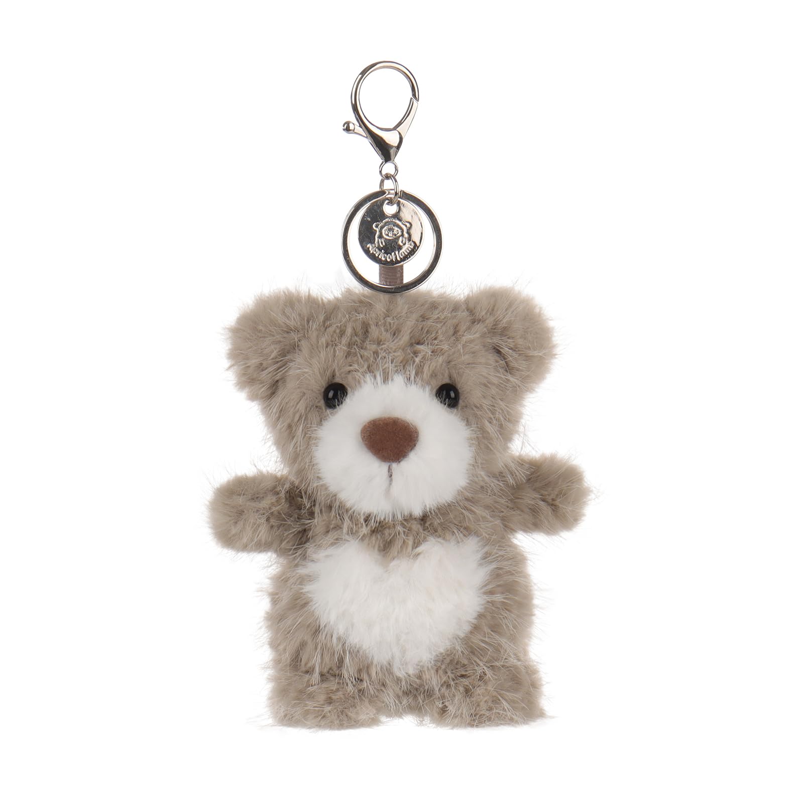 Apricot Lamb Kuschel Bär Netter Schlüsselanhänger, weich gefüllte Plüsch Schlüsselanhänger Spielzeug für Kinderrucksack, Geldbörse, 11 cm