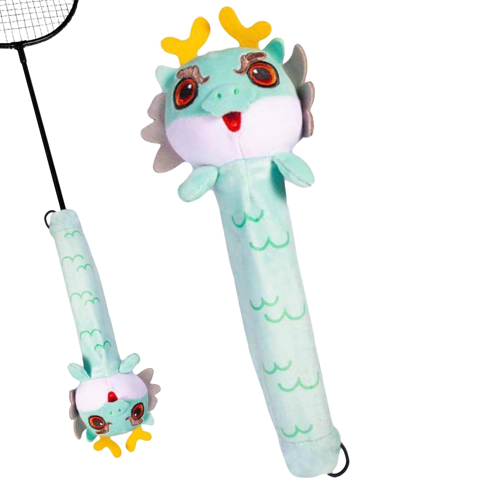 Manchon De Poignée De Raquette De Badminton – Housse De Poignée De Dessin Animé Dragon, Forme De Adorable, Protection Antidérapante Tricotée, Accessoire En Flanelle Robuste | Pratique Du Tennis