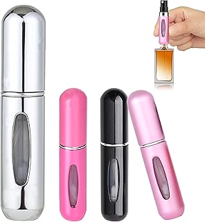 4 Pcs Perfume Travel Spray Bottle, 5ml Mini Refillable Perfume Bottle Portable, Perfume Atomiser Bottles for Outgoing Purse Pocket Handbag, Fragrance Atomiser Travel Perfume Spray Bottle