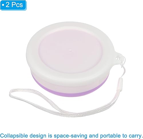 Miniatura 3 de PATIKIL Vaso plegable, paquete de 2 vasos plegables de viaje de 6.8 fl oz, taza portátil de silicona para beber para acampar, senderismo, al aire