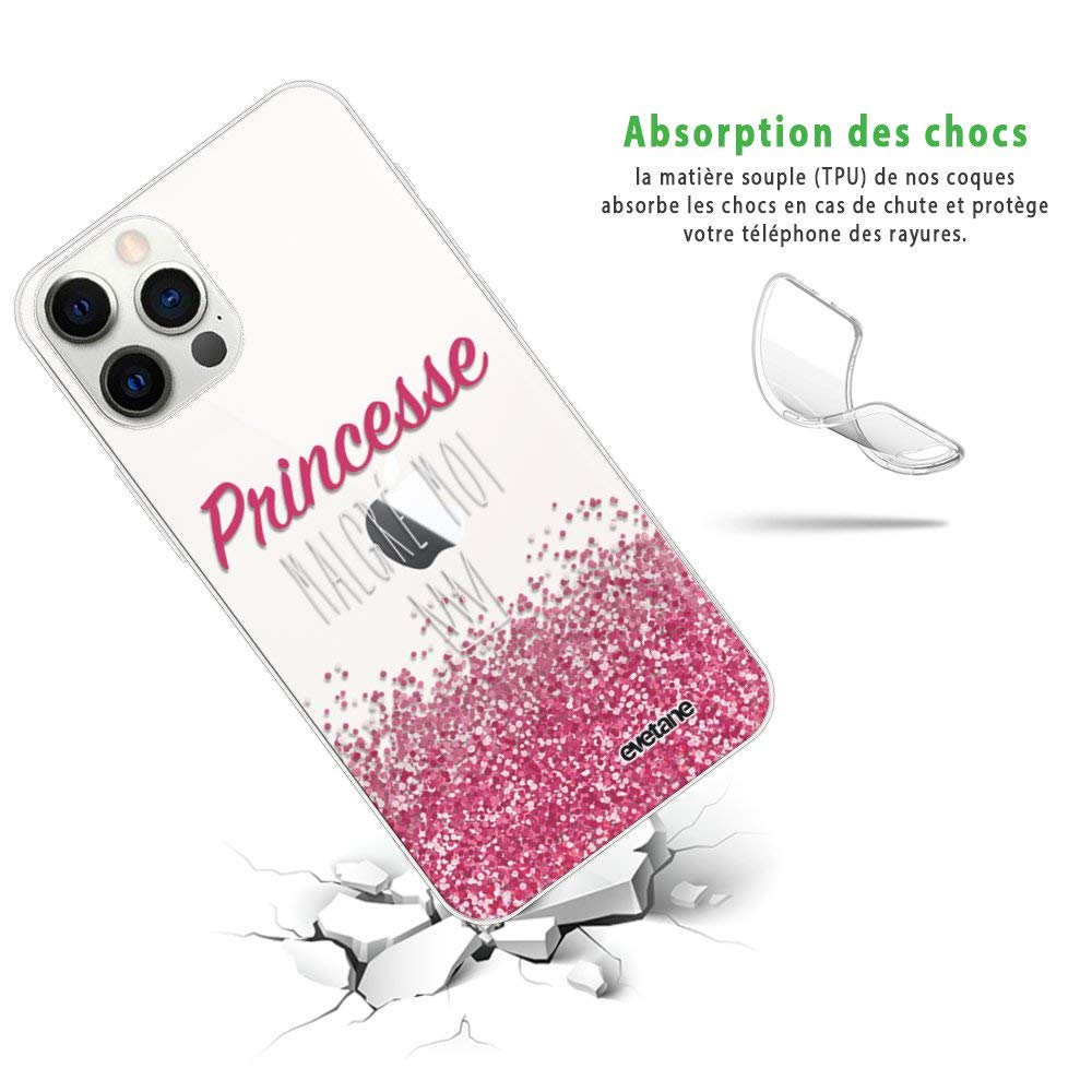 Evetane, Silicone Case Compatible with iPhone 12/12 Pro, Flexible, Ultra Resistant, Slim and Transparent, Back Cover - Image 3