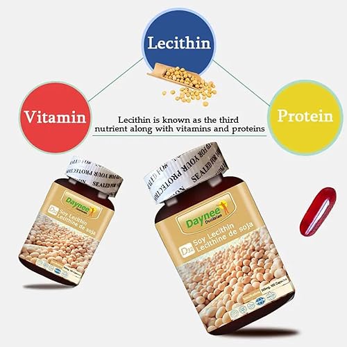 Miniatura 5 de AIHIYO Cápsulas de lecitina de soja, suplemento de apoyo inmunológico rico en fosfolípidos que apoya el metabolismo, la salud del cerebro y el