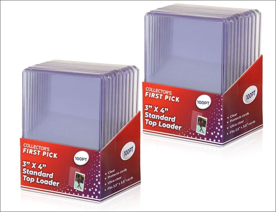 100pt Top Loader Pack - 10 Pieces Per Pack - Trading Card Storage Protection - for Thick Baseball, Football, Basketball, Hockey and Memorbilia Card