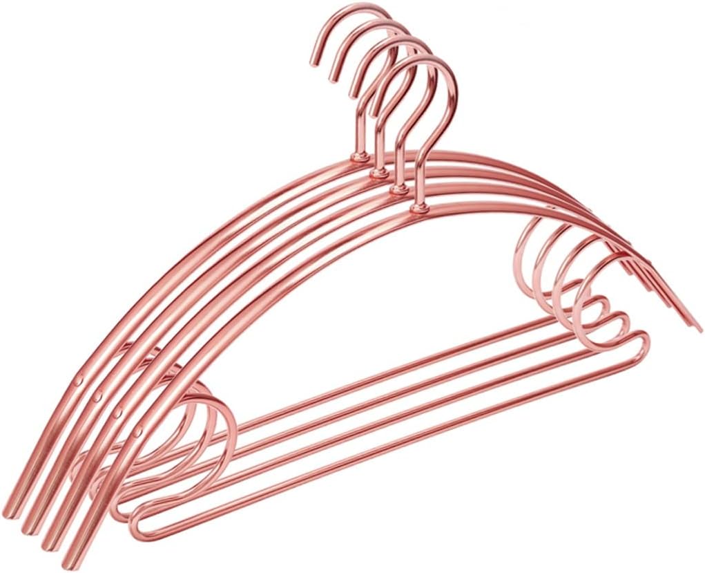 Metal Coat Hangers 10 Pack Heavy Duty Suit Hangers for Household Use Rose Gold Color Drying Rack Included(Rose Gold-10Pcs)