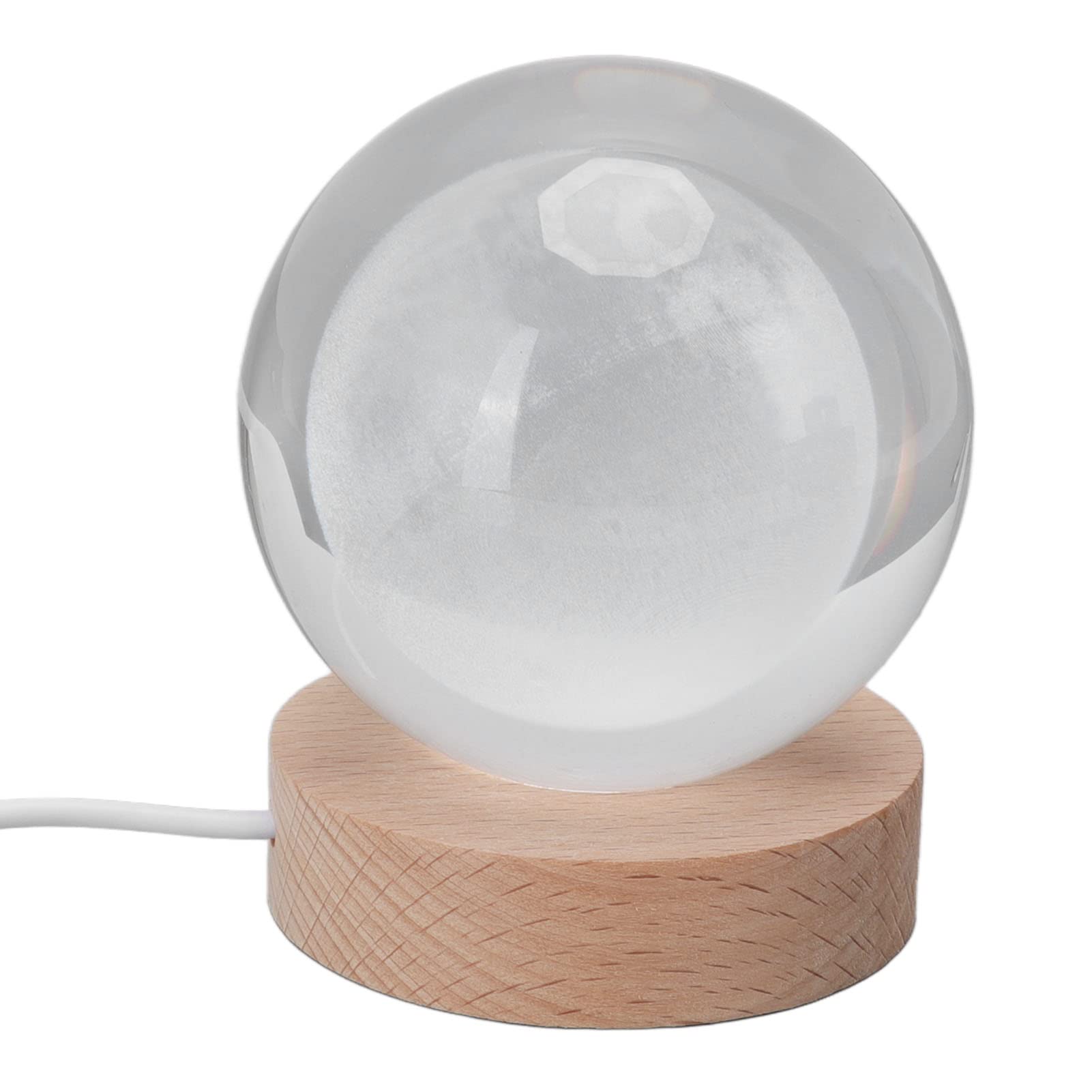 TITA-DONG 3D-kristallen bol-nachtlampje voor kinderen, glazen bol-nachtlampje met houten sokkel, fantasie-bureau, cadeau, kamerdecoratie, kristallen