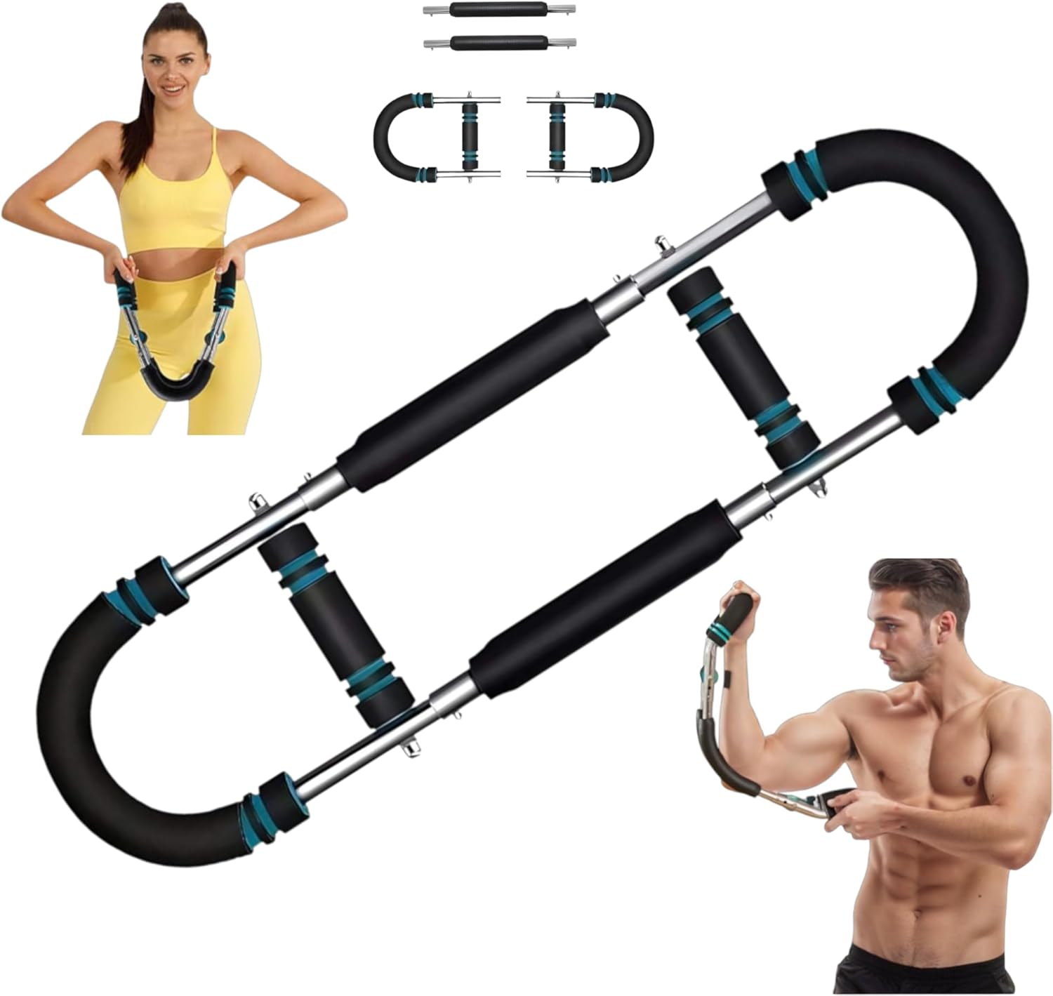 Adjustable Power Twister Arm Trainer 60–110 LB, Upper Body Strength Trainer for Chest & Forearms, Detachable Home Gym Exercise Equipment for Men & Women