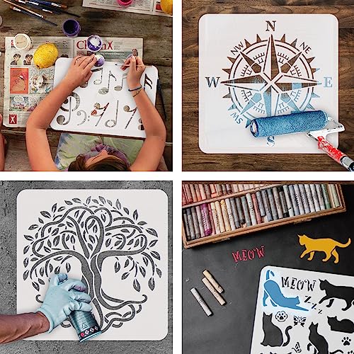 FINGERINSPIRE Eye Stencils for Painting 30x30cm Beautiful Eyes Stencils Plastic Eyes and Eyebrows Patterns Stencil Reusable Create DIY Women Eyes Crafts and Decor for Painting on Wood Walls - Image 4