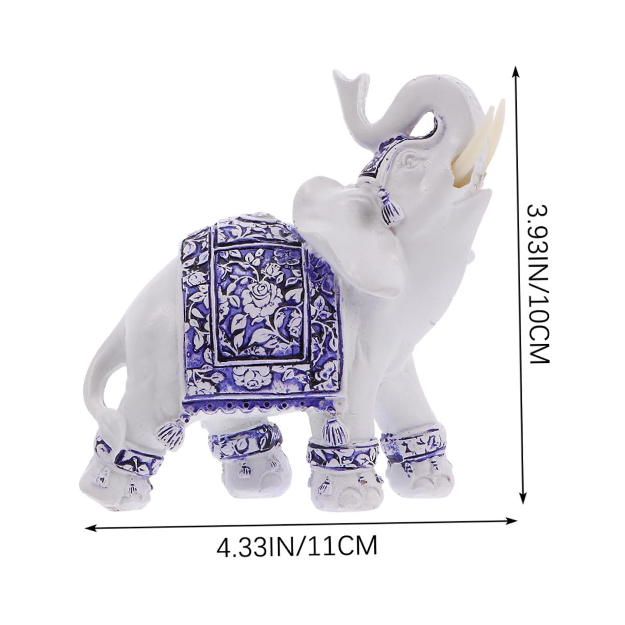 ORFOFE Figuritas Decorativas de Elefante de Resina, 2 Piezas, Azul