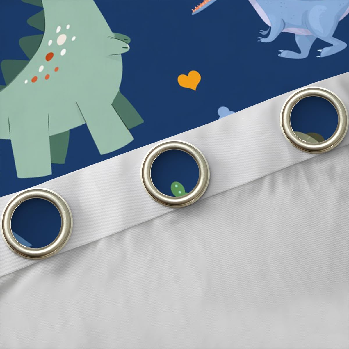 Homewish Rideau Occultant 117x137 cm Cartoon,Rideau Dinosaures,Rideaux Voilage Enfants Garçons Filles Os d'arbre Empreintes de Pieds Ptérosaure Arc-en-Ciel Triceratops Mignon Dinosaure pour Chambre