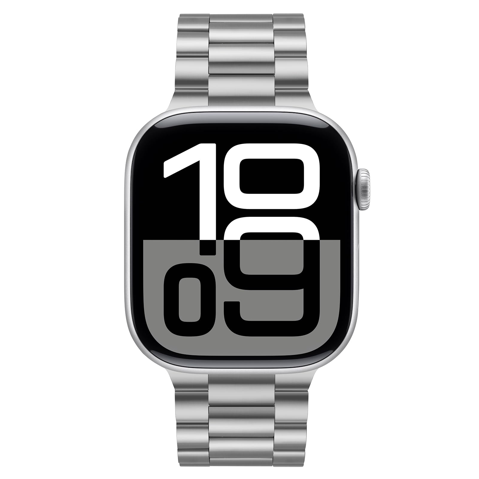 Tasikar Bracelet en métal compatible avec Apple Watch 46mm (série 11/10) 45mm 44mm 42mm Bracelet en acier inoxydable compatible avec Apple Watch Ultra 3 2 1 SE Séries 10 9 8 7 6 5 4 3, Argent