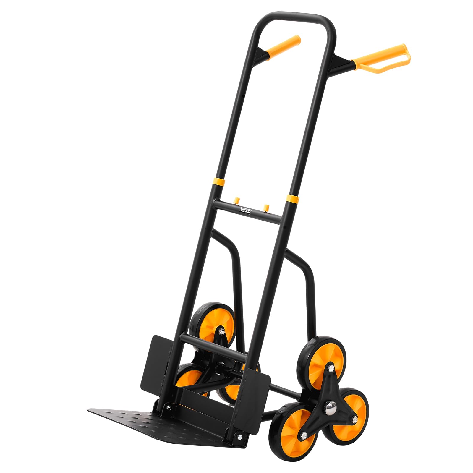 VEVOR Carretilla para Subir Escaleras Carga de 200 kg, Carro de Escalera Plegable con Asa Telescópica, 6 Ruedas y 2 Cuerdas Elásticas, para Transporte, Almacén, Centro Comercial, Mudanzas, Oficina